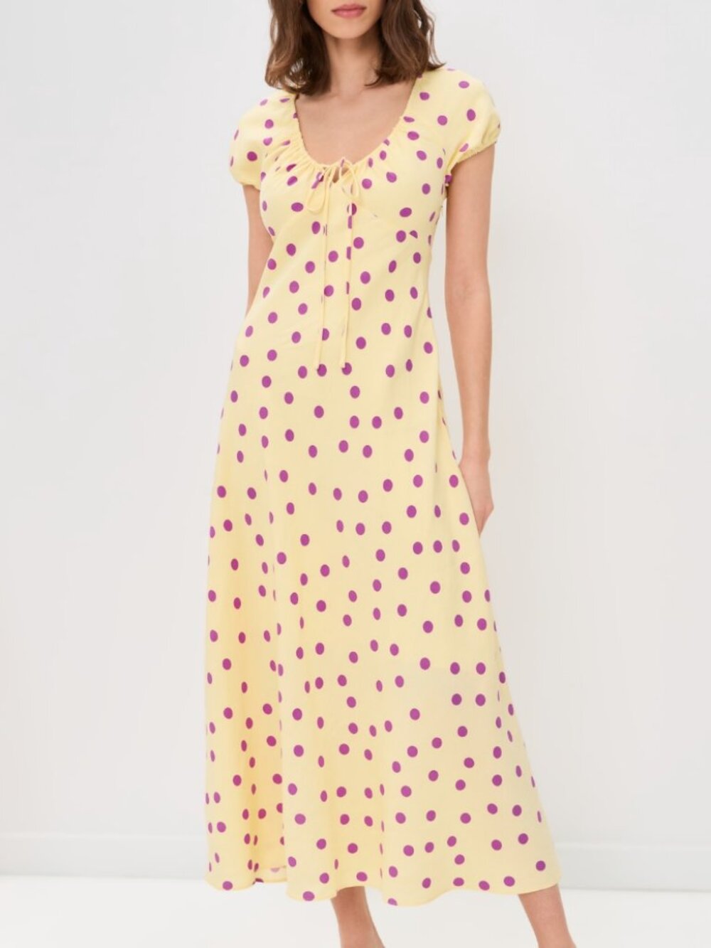 MAUDE CLUB Natasha Polka Dot Maxi Dress